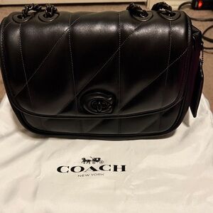 Coach Black Quilted Madison Shoulder